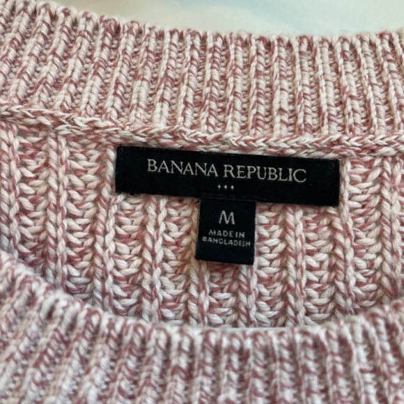 Banana Republic Cream and Rose Marled Knit Sweater M - Picture 3 of 7